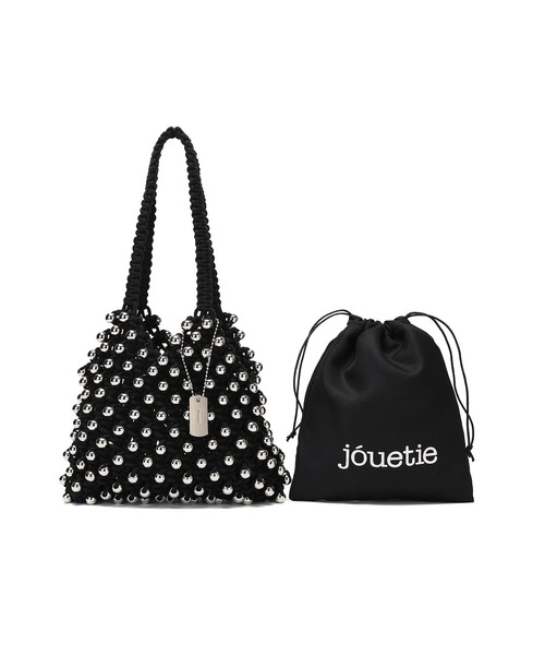 【jouetie/ジュエティ】ロゴ巾着付　ビーズ編みバッグ jouetie ハンドバッグ 「jouetie/ジュエティ」ロゴ巾着付 ビーズ