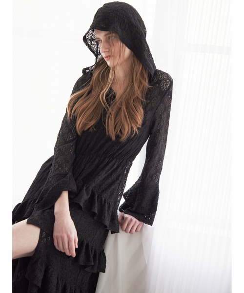 ワンピース Leo hoodie set dress black etre loin（エトルワン） ワンピース Hoodie race dress : ZOZOTOWN