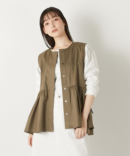 ベスト ジレ ペプラムジレ レディース