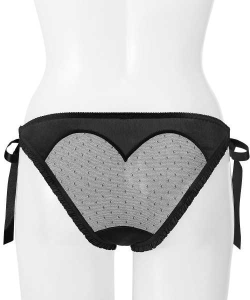 ★aimerfeel★サテンくり抜きハート柄ショーツ★パンツ下着★ブラックM★ ☆aimerfeel☆サテンくり抜きハート柄ショーツ☆パンツ下着☆ブラックM