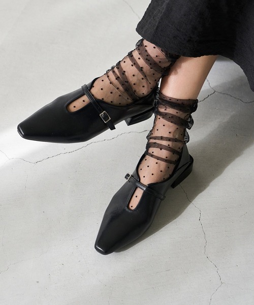 welleg（ウェレッグ） パンプス Uカット ソフトスクエア 甲ストラップ