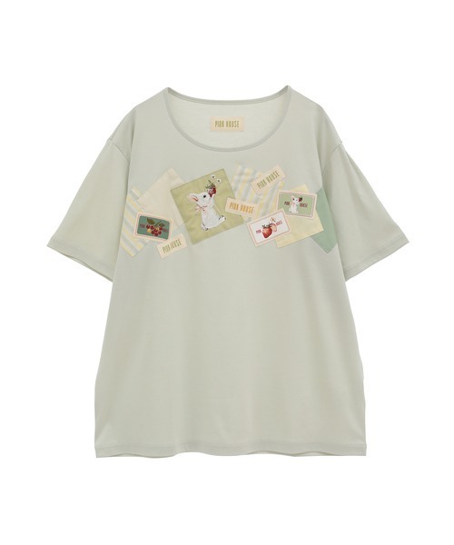 PINK HOUSE tシャツ スイーツスプリングバニーアップリケ