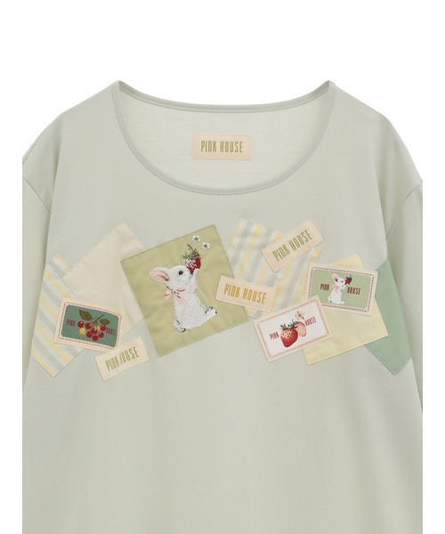 PINK HOUSE tシャツ スイーツスプリングバニーアップリケ