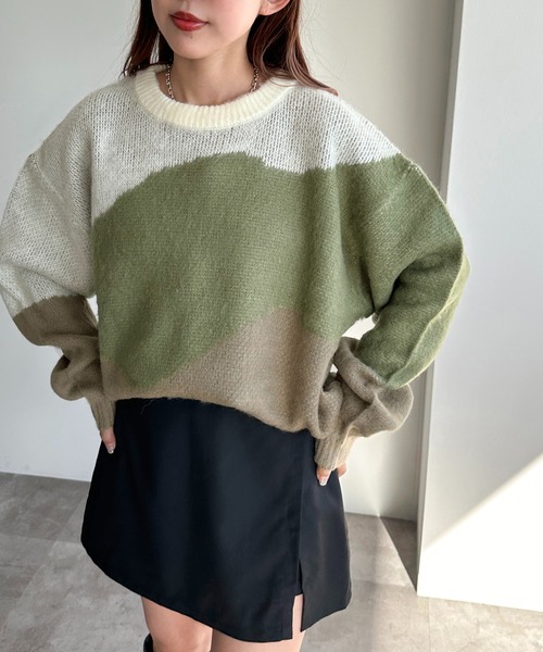 「apres jour mignon」 長袖ニット X-LARGE グリーン系その他 レディース_画像2