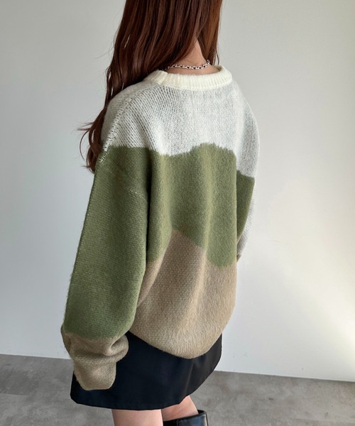 「apres jour mignon」 長袖ニット X-LARGE グリーン系その他 レディース_画像3