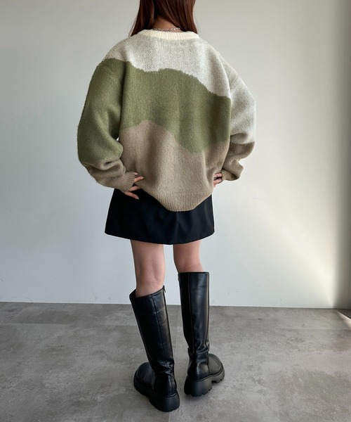 「apres jour mignon」 長袖ニット X-LARGE グリーン系その他 レディース_画像6