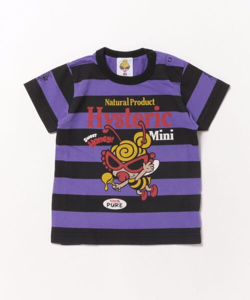 HYSTERIC MINI（ヒステリックミニ） tシャツ LITTLE BEE ボーダー半袖T