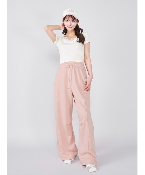 ダーリッチ Tシャツ Darich（ダーリッチ） tシャツ レースVネッククロップドTシャツ