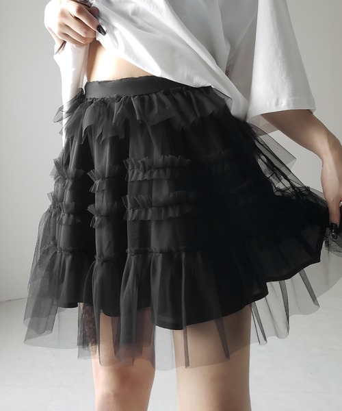 me+em select（ミームセレクト） スカート 「 2color 」シースルー