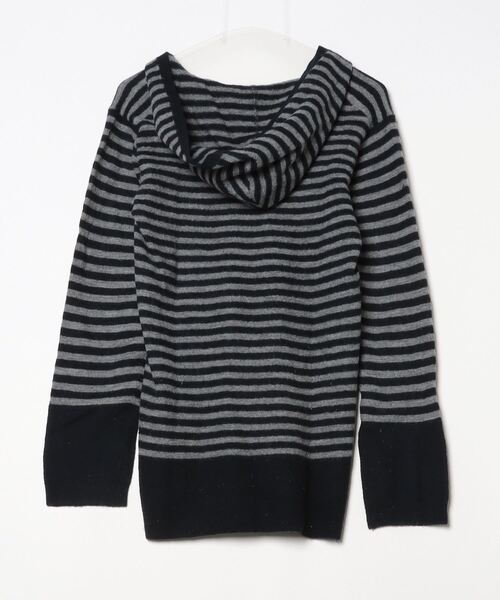 「umii908」 ボーダー柄ニットワンピース - ネイビー レディース_画像2