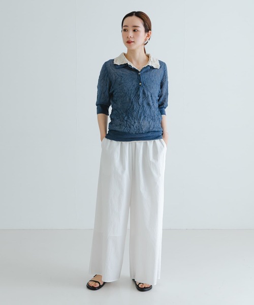 URBAN RESEARCH パンツ コットンギャザーワイドパンツ