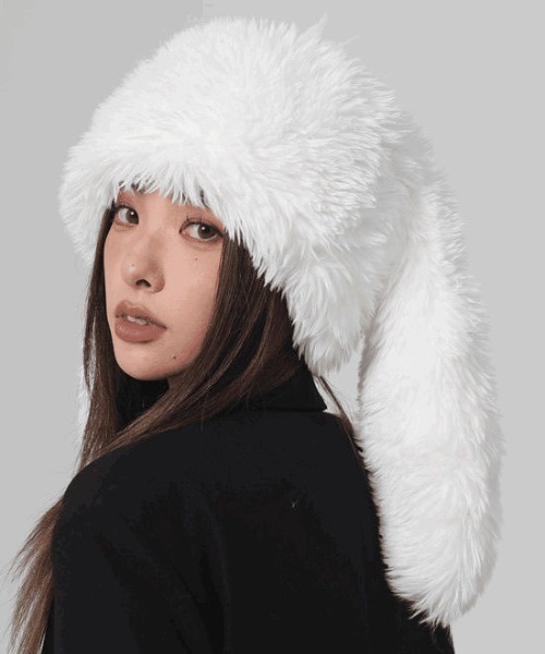 DIAVEL ニット帽 ニットキャップ Bunnyもこもこファーハット「1年中