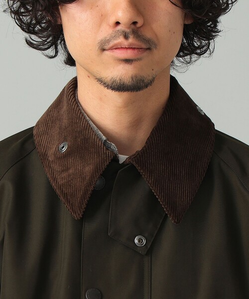 BEAMS F ブルゾン アウター 「別注」Barbour / TRANSPORT ピーチ