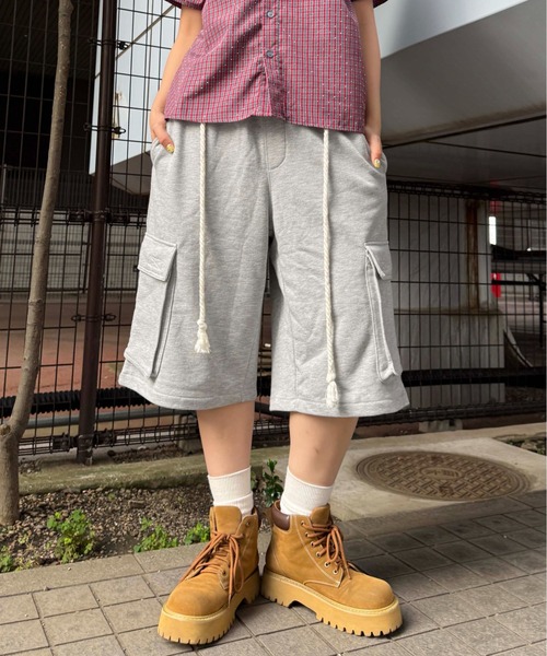 スウェットパンツ ジャージ ハーフカーゴスウェットパンツ レディース
