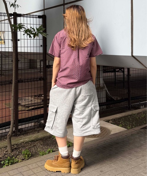 スウェットパンツ ジャージ ハーフカーゴスウェットパンツ レディース