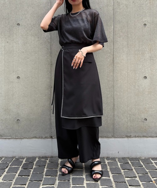 ニット セーター 「＆g'aime」フレアスリーブラメニット　Shimmer Flare Sleeve Top レディース &g'aime ニット セーター 「＆g'aime」フレアスリーブラメニット