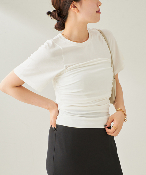 ＊今期＊Plage ギャザー ビスチェTEE plage tシャツ ギャザー ビスチェTEE レディース : ZOZOTOWN