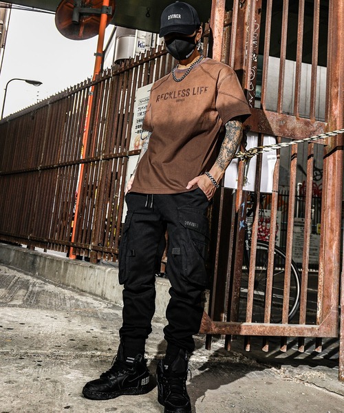 DIVINER パンツ 「OWN ROOTS」Black Cargo jogger Pants