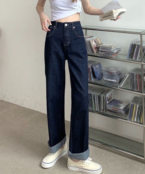 [meJane] [monomart] Denim брюки M индиго голубой женский 