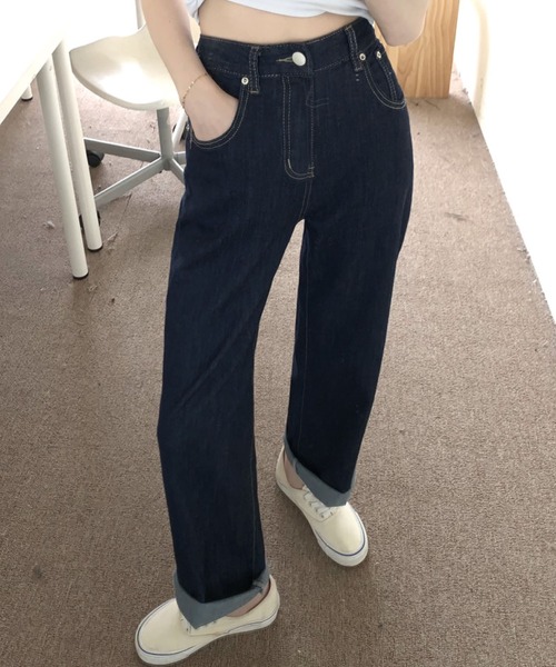 [meJane] [monomart] Denim брюки M индиго голубой женский 