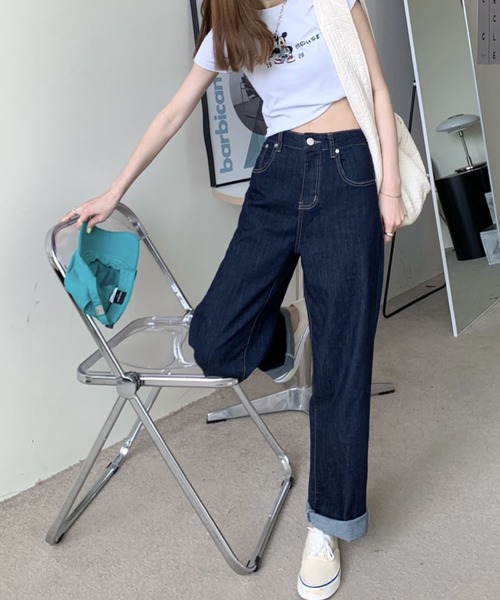 [meJane] [monomart] Denim брюки M индиго голубой женский 