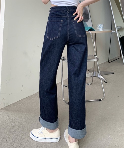 [meJane] [monomart] Denim брюки M индиго голубой женский 