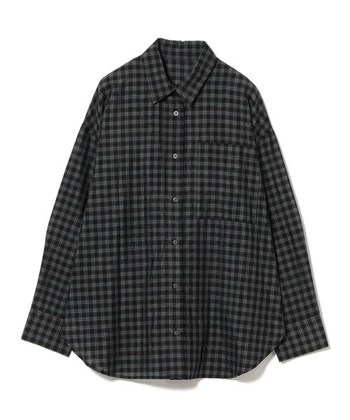 ブラウス シャツ ビッグポケット チェック シャツ レディース