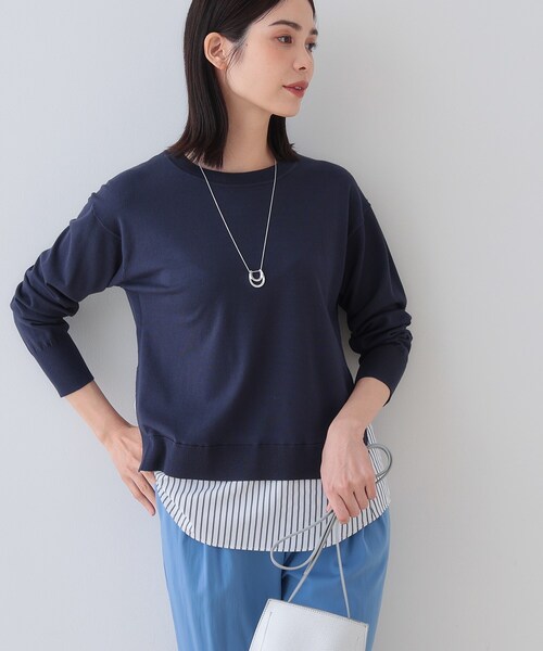 INDIVI（インディヴィ） ニット セーター 「洗える」レイヤード風 