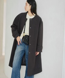 ✨美品✨グリーンレーベルリラクシング セントデールウール ノーカラーコート green label relaxing（グリーンレーベルリラクシング） ノーカラー