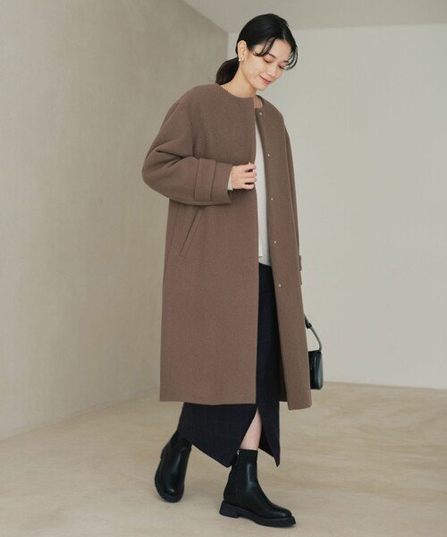 green label relaxing ノーカラーコート コート 「size SHORT