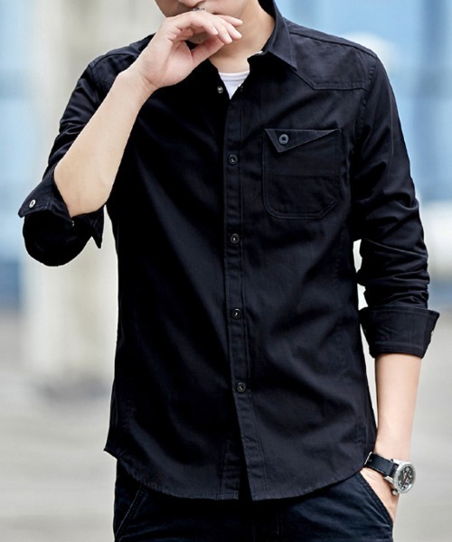 WAX ブラック 長袖シャツジャケット　L シャツジャケット シャツ レディース アウター 長袖 送料無料・メール