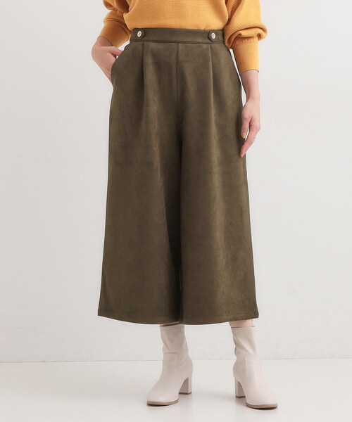 DRESKIP（ドレスキップ） パンツ 「洗濯機可/S-LL」やわらかスエード調