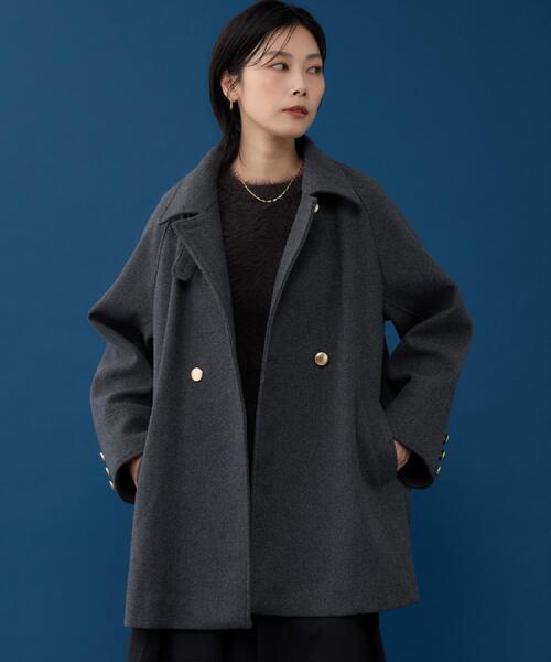 THE SHOP TK コート アウター クラシカルな装い ウールライクスタンド