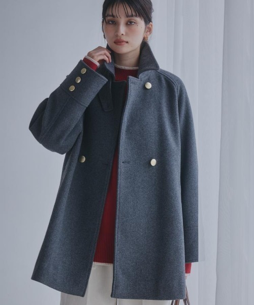 THE SHOP TK コート アウター クラシカルな装い ウールライクスタンド