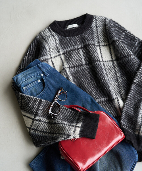 FREAK'S STORE ニット セーター 限定展開 ビッグシルエット チェック