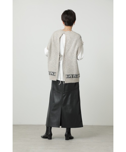 「ROSE BUD」 ノースリーブニット FREE ベージュ レディース_画像4