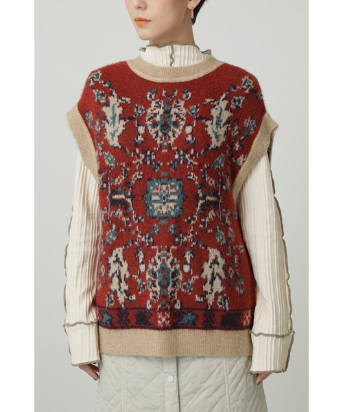 「ROSE BUD」 ノースリーブニット FREE ベージュ レディース_画像7