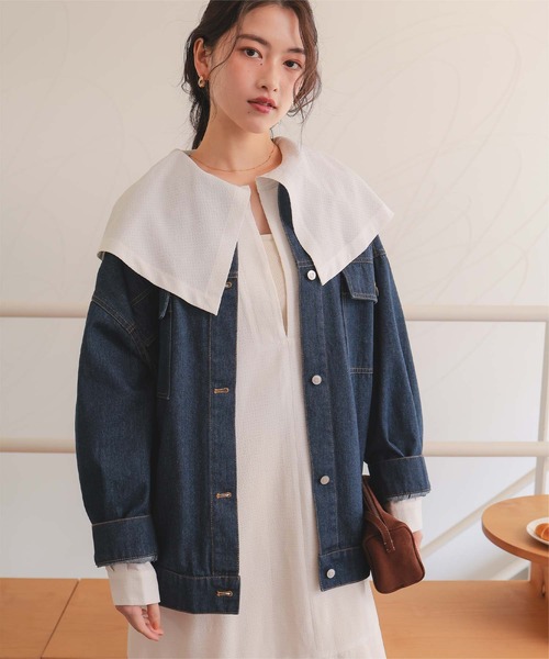 titivate（ティティベイト） デニムジャケット gジャン 襟付ルーズ