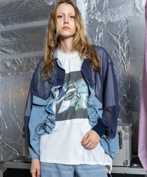 OFF-WHITE オフホワイト 18SS Flower Denim Jacket フラワー デニムジャケット インディゴ OWYD001R18386009 OFF-WHITE オフホワイト 18SS Flower Denim Jacket フラワー デニム
