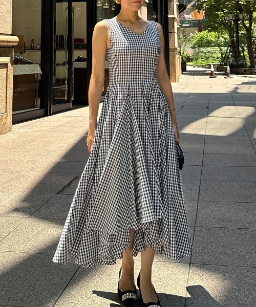 「JENNE」 ノースリーブワンピース SMALL レッド レディースの画像