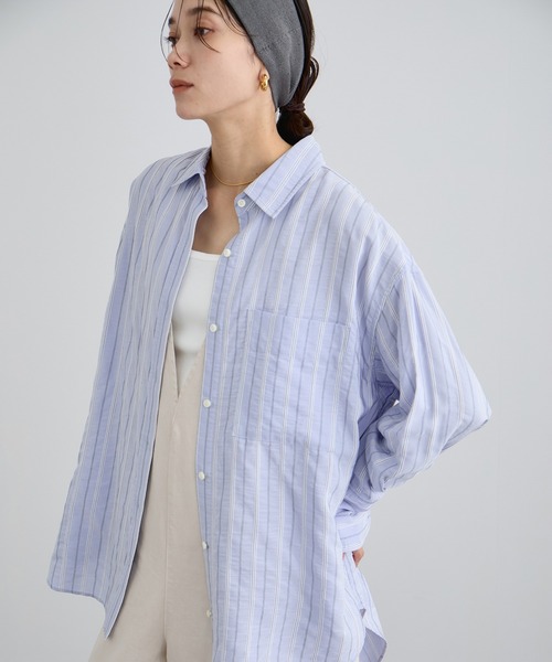 ADAM ET ROPE Violette Room ストライプシャツ Violette Room for ADAM ET ROPE'】 STRIPE SHIRT | アダムエロペ(ADAM
