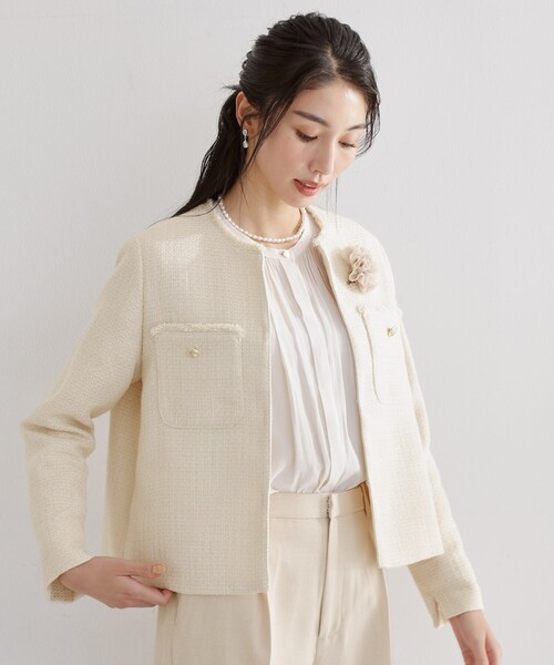 THE SHOP TK ジャケット ノーカラージャケット 入学式 卒園式 卒業式