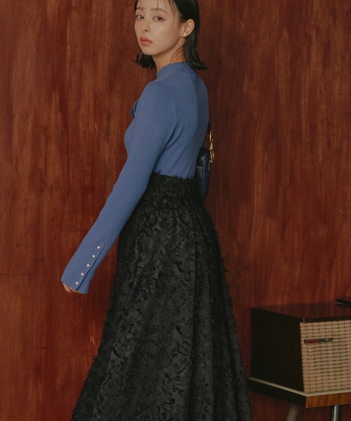 「RUIRUE BOUTIQUE」 長袖ニット M ネイビー レディース_画像3