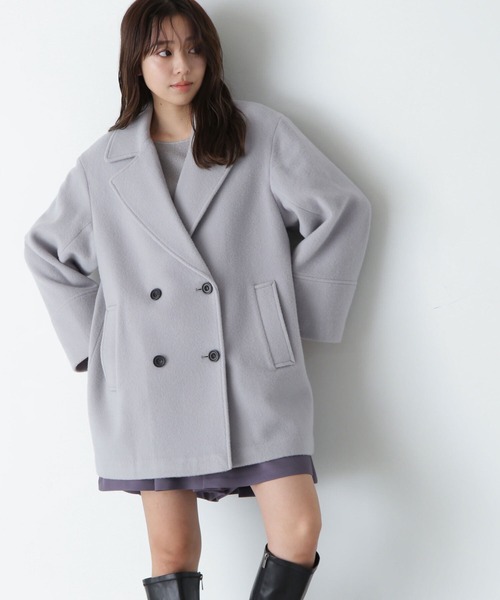 「NATURAL BEAUTY BASIC」 ピーコート MEDIUM ネイビー レディース_画像5