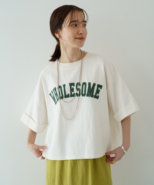 「LOUNGEDRESS」 半袖Tシャツ FREE ベージュ レディース_画像2