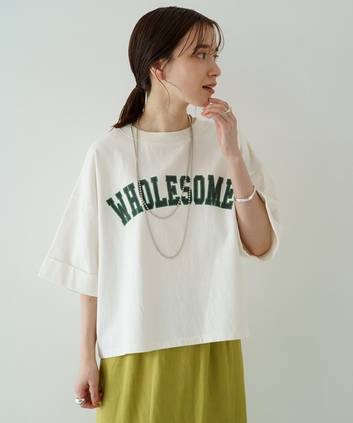 「LOUNGEDRESS」 半袖Tシャツ FREE ベージュ レディース_画像3