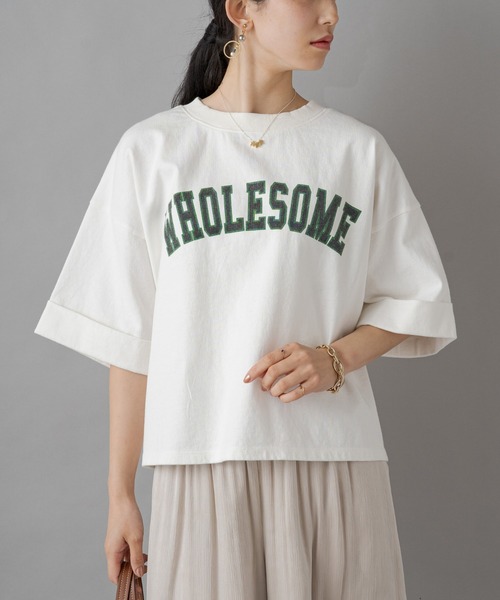 「LOUNGEDRESS」 半袖Tシャツ FREE ベージュ レディース_画像4