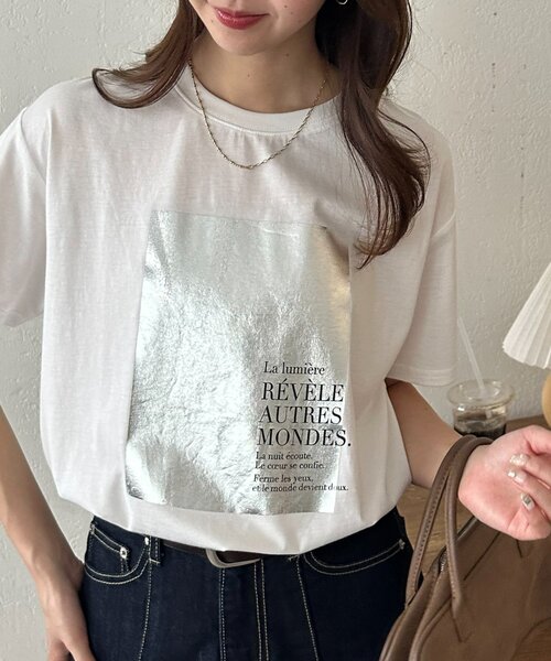 Discoat（ディスコート） tシャツ 箔プリントTシャツ レディース
