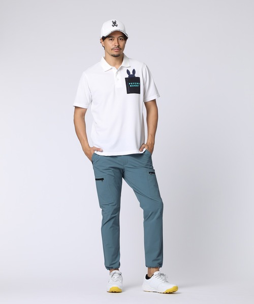 ポロシャツ 「GOLF」ドライミックス鹿の子 ポケットバニーポロシャツ
