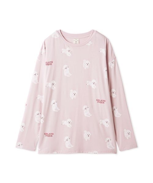 gelato pique（ジェラートピケ） パジャマ ルームウェア ドッグ柄ロンT